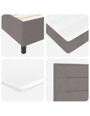 Letto a Sorgente LED con materasso Talpa 140 x 200 cm Tessuto