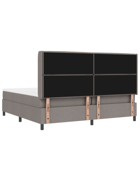 Letto a Molle con Materasso e LED Tortora 200x200 cm Tessuto