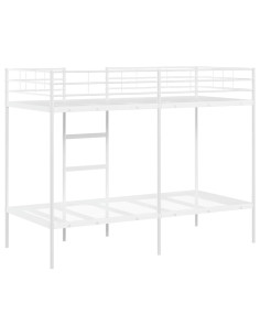 Letto a Castello senza Materasso Bianco 90x190 cm in Acciaio 2