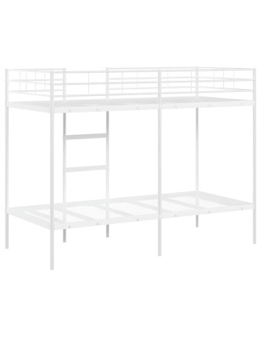 Letto a Castello senza Materasso Bianco 90x190 cm in Acciaio