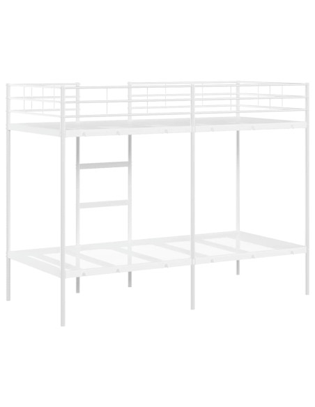Letto a Castello senza Materasso Bianco 90x190 cm in Acciaio