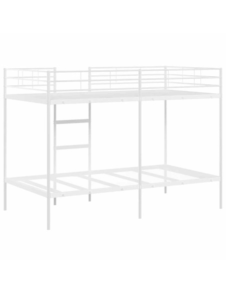 Letto a Castello senza Materasso Bianco 100x200 cm in Acciaio