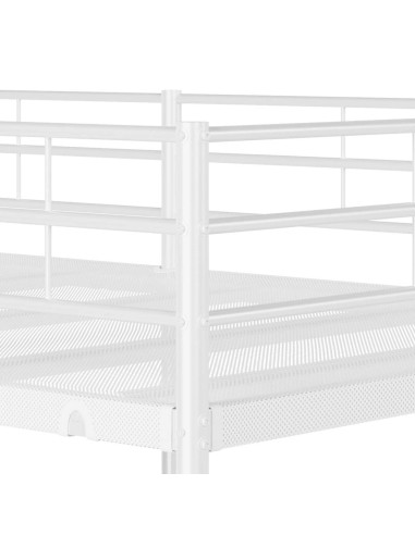 Letto a Castello senza Materasso Bianco 100x200 cm in Acciaio