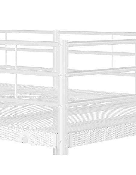 Letto a Castello senza Materasso Bianco 100x200 cm in Acciaio