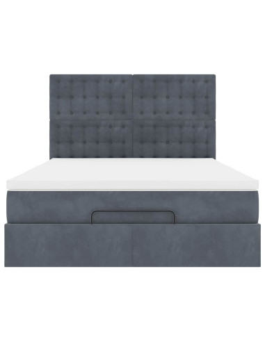 Struttura Letto Pouf con Materassi 140x200 cm in Velluto