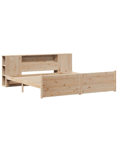 Letto Libreria senza Materasso 200x200 cm in Legno di Pino