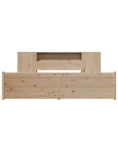 Letto Libreria senza Materasso 200x200 cm in Legno di Pino