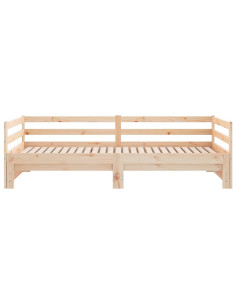 Divano Letto Estraibile in Legno Massello di Pino 2x(90x200) cm