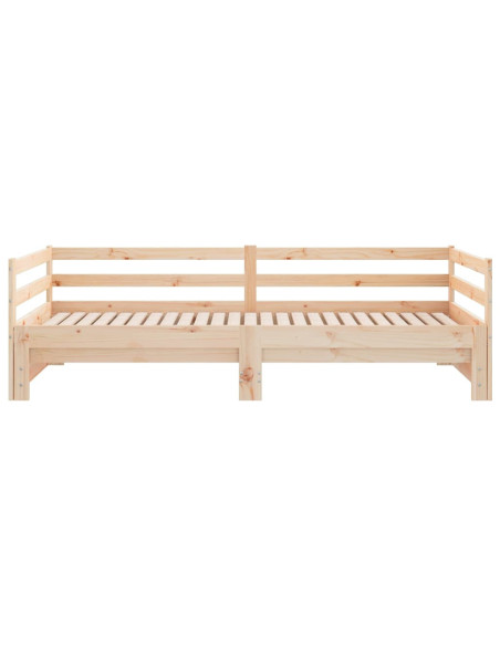 Divano Letto Estraibile in Legno Massello di Pino 2x(90x200) cm