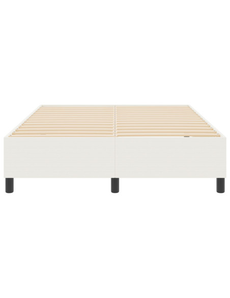 Letto con Rete da Box Crema 140x200 cm in Tessuto Corduroy