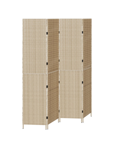Divisori per stanze Beige Legno, Tessuto 4 pannelli, altezza 200 cm
