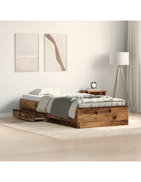 Struttura del letto Legno vecchio 90 x 200 cm Legno multistrato