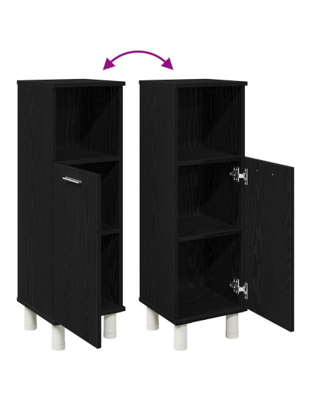 Mobile da bagno  nero rovere 30x30x95 cm in legno ingegnerizzato
