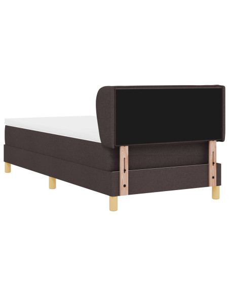 Letto Box Spring con Materasso Marrone Scuro 100x200 cm Tessuto