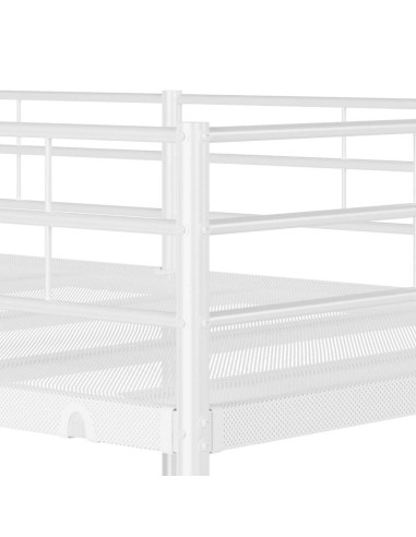 Letto a Castello senza Materasso Bianco 90x200 cm in Acciaio