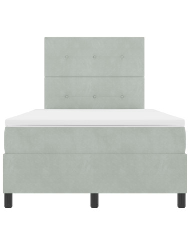 Letto a molle con materasso Grigio chiaro 120 x 200 cm Tessuto