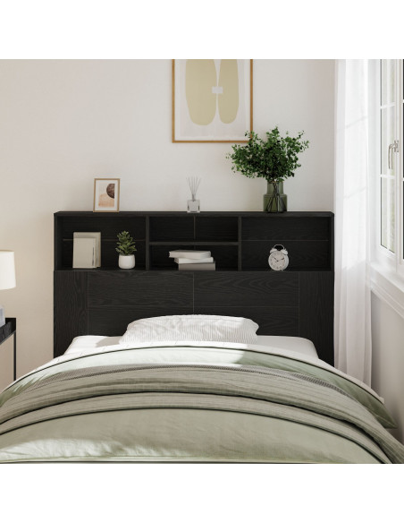 Testata del letto con testiera Rovere Nero 140 x 19 x 103,5 cm