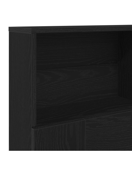 Cabina testiera  - Rovere nero, 140x19x103.5 cm, Realizzata in legno ingegnerizzato