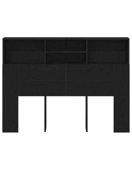Cabina testiera  - Rovere nero, 140x19x103.5 cm, Realizzata in legno ingegnerizzato