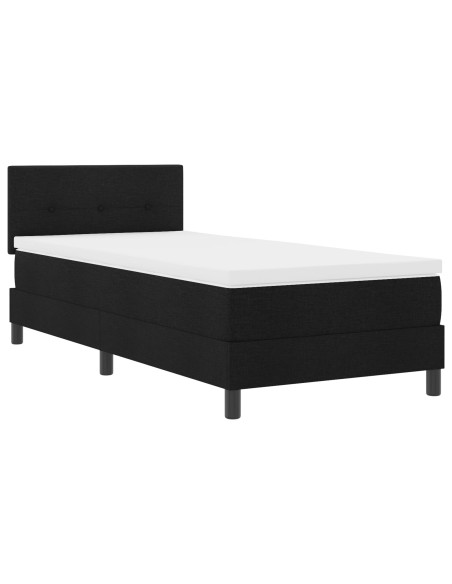 Struttura Letto  con Materasso Nero e Bianco Tessuto 90 x 200 cm