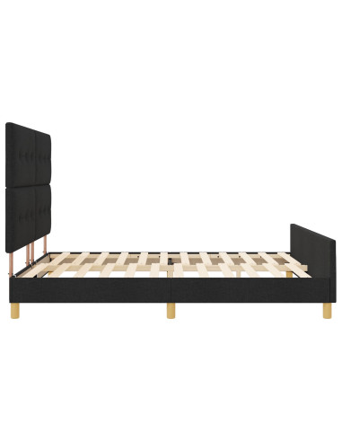 Struttura del letto con testiera Nero 180 x 200 cm Tessuto