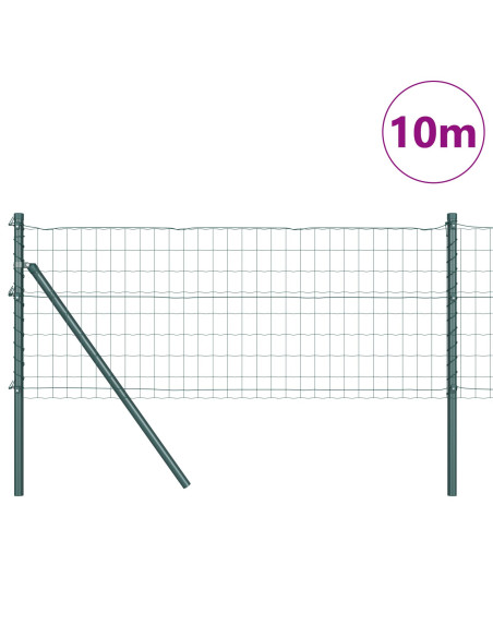Recinzione Euro  con 7 Post 0.6x10 m Acciaio Zincato Verde