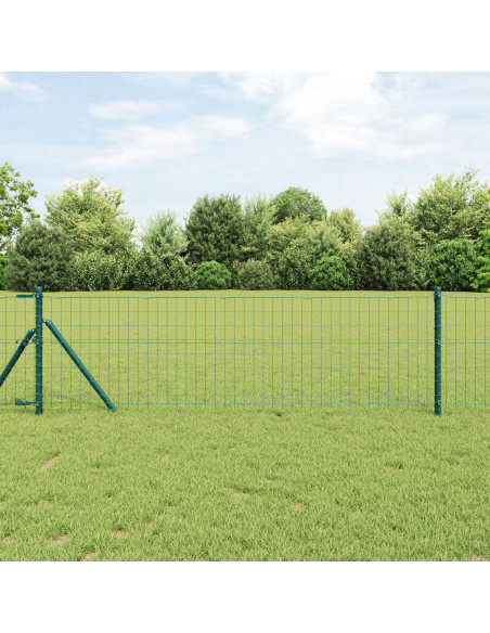 Recinzione Euro  con 7 Post 0.6x10 m Acciaio Zincato Verde