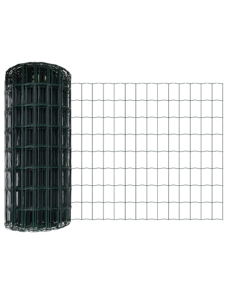 Recinzione Euro  con 7 Post 0.6x10 m Acciaio Zincato Verde