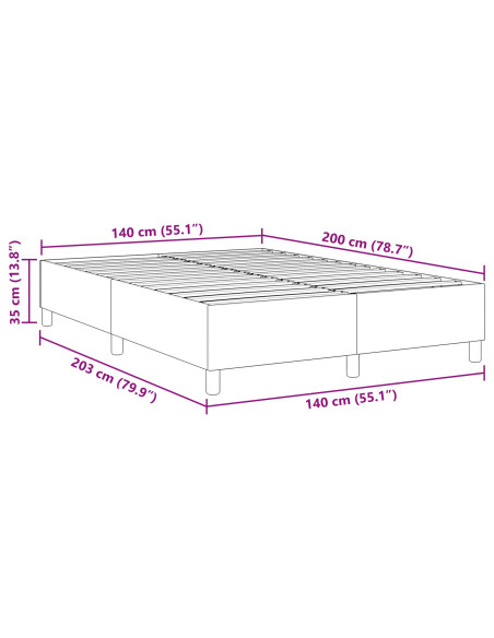 Letto con Box Spring Verde Chiaro Grigio 140x200 cm Tessuto a Righe