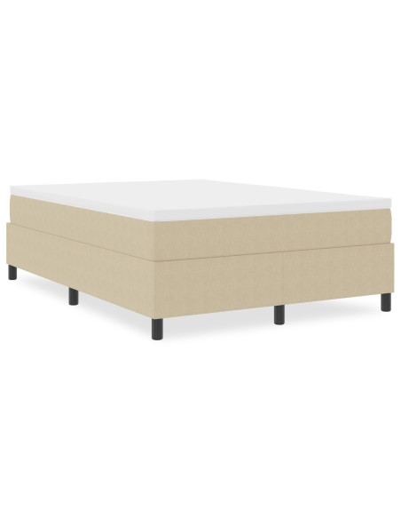 Letto con Box Spring Verde Chiaro Grigio 140x200 cm Tessuto a Righe