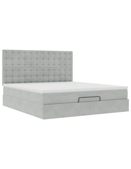 Struttura Letto Pouf con Materassi 160x200 cm in Velluto
