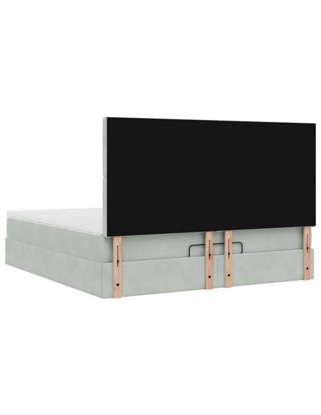 Struttura Letto Pouf con Materassi 160x200 cm in Velluto