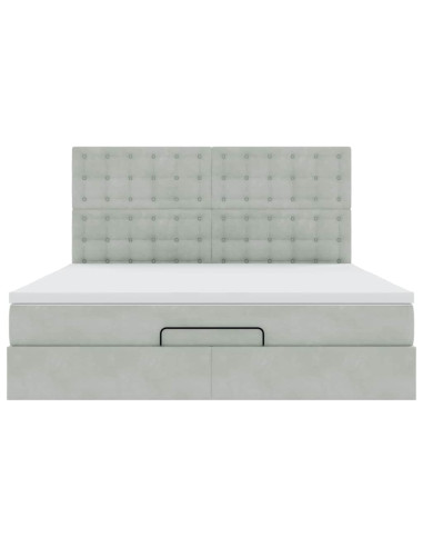 Struttura Letto Pouf con Materassi 160x200 cm in Velluto