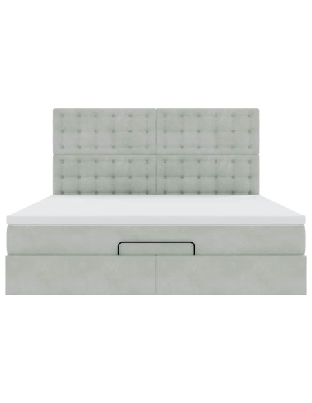 Struttura Letto Pouf con Materassi 160x200 cm in Velluto
