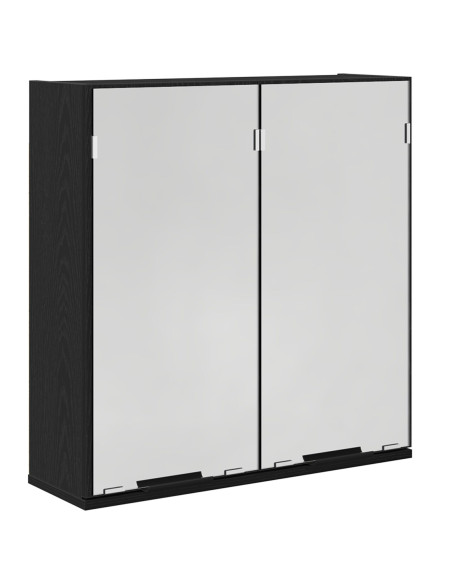 Mobiletto per specchio con porta Rovere Nero 64 x 20 x 67 cm