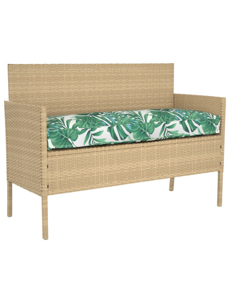 Cuscino da Esterno  Verde e Bianco Poliestere 120 x 40 x 8 cm