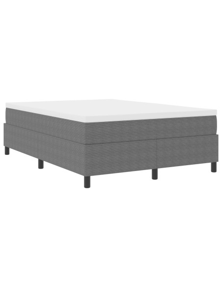 Letto a Molla Grigio Chiaro 160x200 cm in Stoffa Corduroy