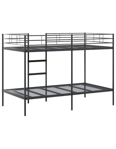 Letto a Castello senza Materasso Nero 100x200 cm in Acciaio