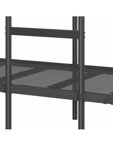 Letto a Castello senza Materasso Nero 100x200 cm in Acciaio