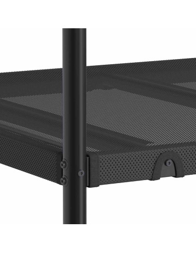 Letto a Castello senza Materasso Nero 100x200 cm in Acciaio