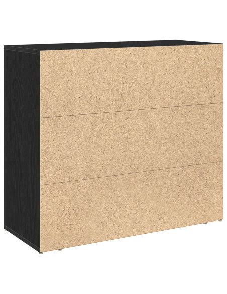 Mobile Vano Scaffale Nero Rovere 80x33x70 cm Legno Ingegnerizzato
