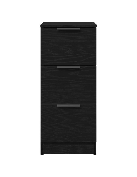 Madie 2 pezzi Nero Rovere 30x30x70 cm Legno ingegnerizzato