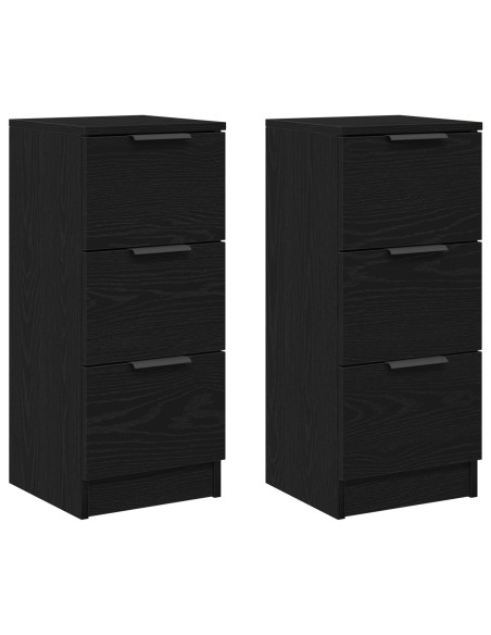 Credenza 2 pcs Rovere Nero 30 x 30 x 70 cm Legno multistrato