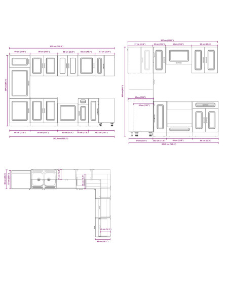 Mobile da cucina Kalmar Grigio cemento 80 x 46 x 81,5 cm