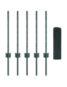 Recinzione con Posto Verde 0,6 x 10 m Acciaio e PVC 2