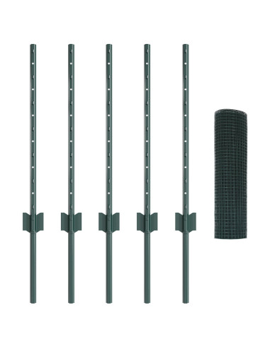 Recinzione con Posto Verde 0,6 x 10 m Acciaio e PVC