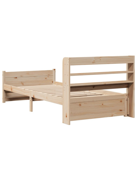 Giroletto con Testiera 90x190 cm in Legno Massello di Pino