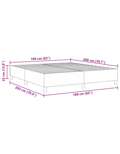 Struttura letto piattaforma Grigio scuro 160 x 200 cm Tessuto