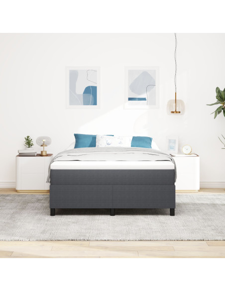 Letto a Molle Struttura Grigia 160x200 cm Tessuto Corduroy