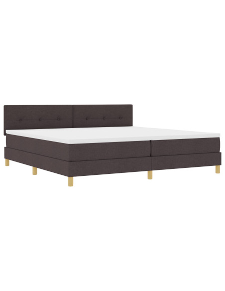 Letto Box Spring con Materasso Marrone Scuro 200x200 cm Tessuto